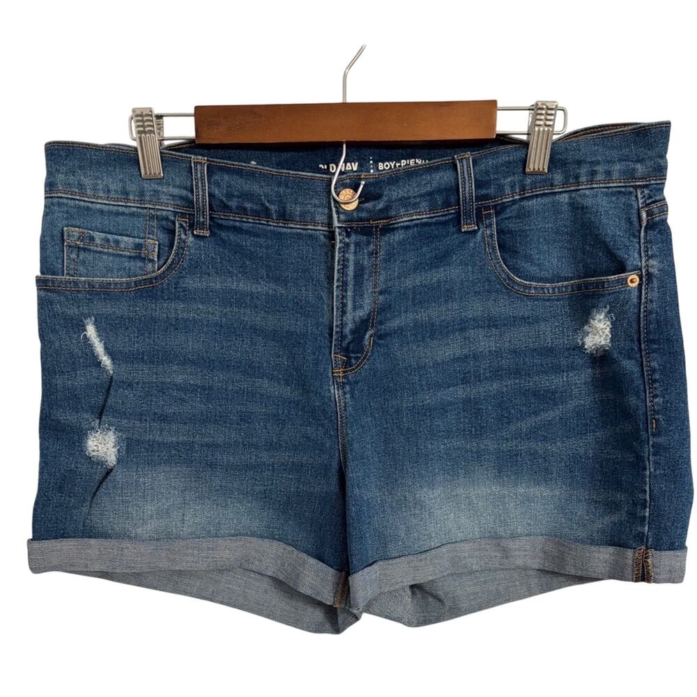 Old Navy 14 Boyfriend‎ Sexy Rockabilly Ripped Festival Denim Shorts Y2K Urban